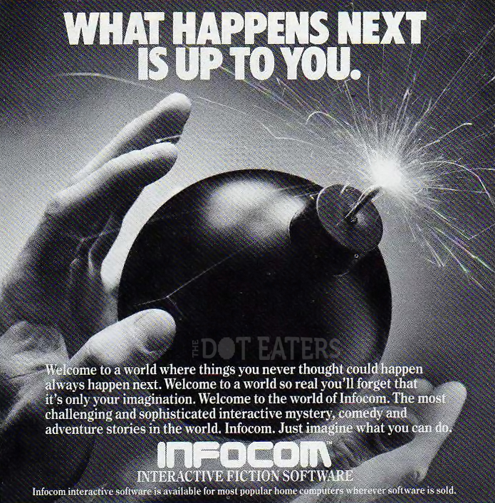 Ad for Infocom, a computer game company, 1984