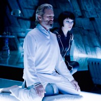 A still featuring Jeff Bridges and Oliva Wilde from Tron Legacy, a movie by Disney 2010
