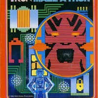 The box art for Tron Maze-A-Tron, a home video game for the Intellivision by Mattel 1982