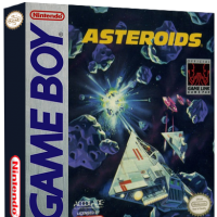 Asteroids, a video game for the Game Boy portable video game system