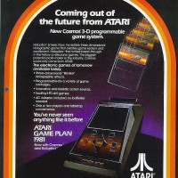 Sales sheet for Cosmos, a planned holographic handheld video game by Atari (unreleased)