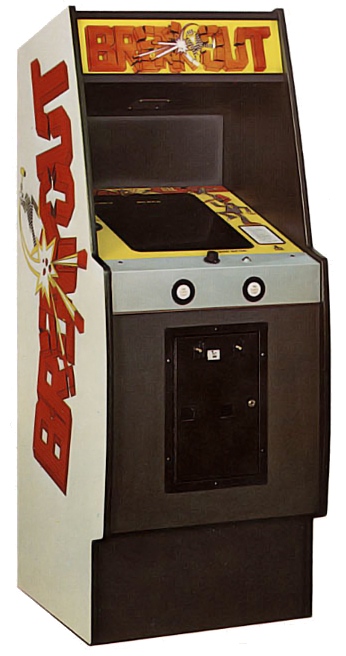 Cabinet for Breakout, created by Steve Wozniak and Steve Jobs for Atari, 1976