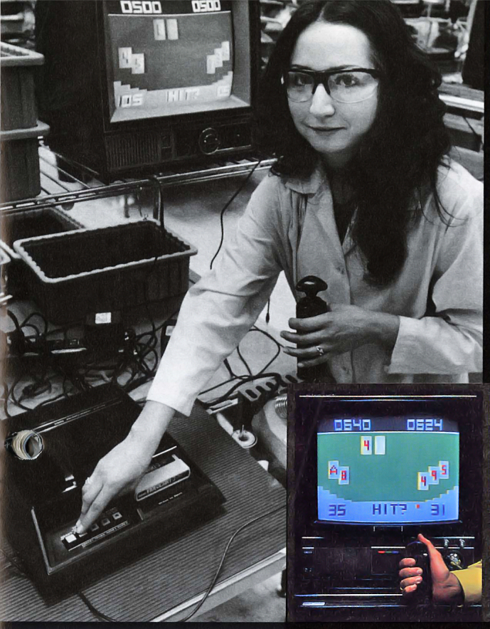 Image of QA testing of the Channel F, a home video game system by Fairchild 1976