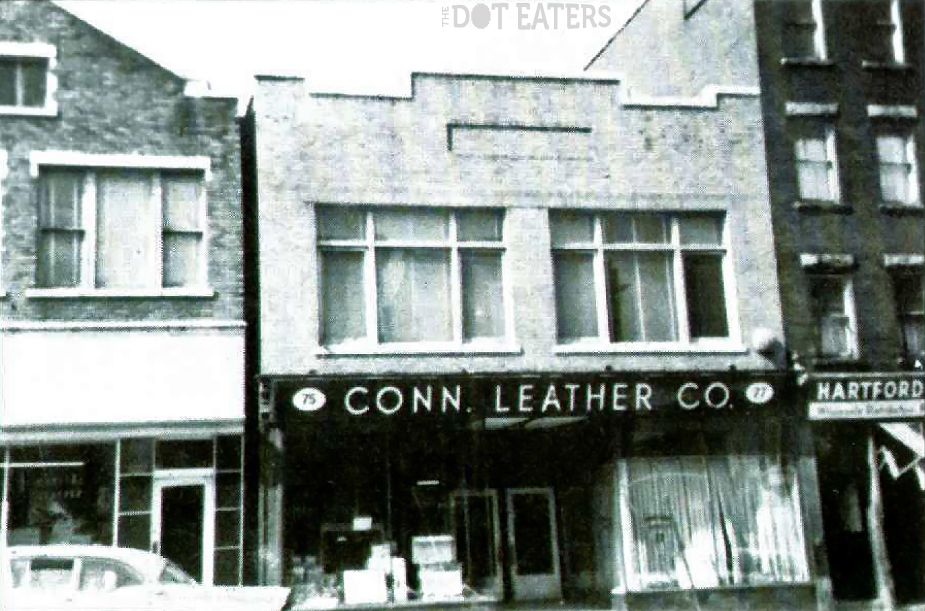 Storefront of the Connecticut Leather Company, eventually to become home video game maker Coleco Industries