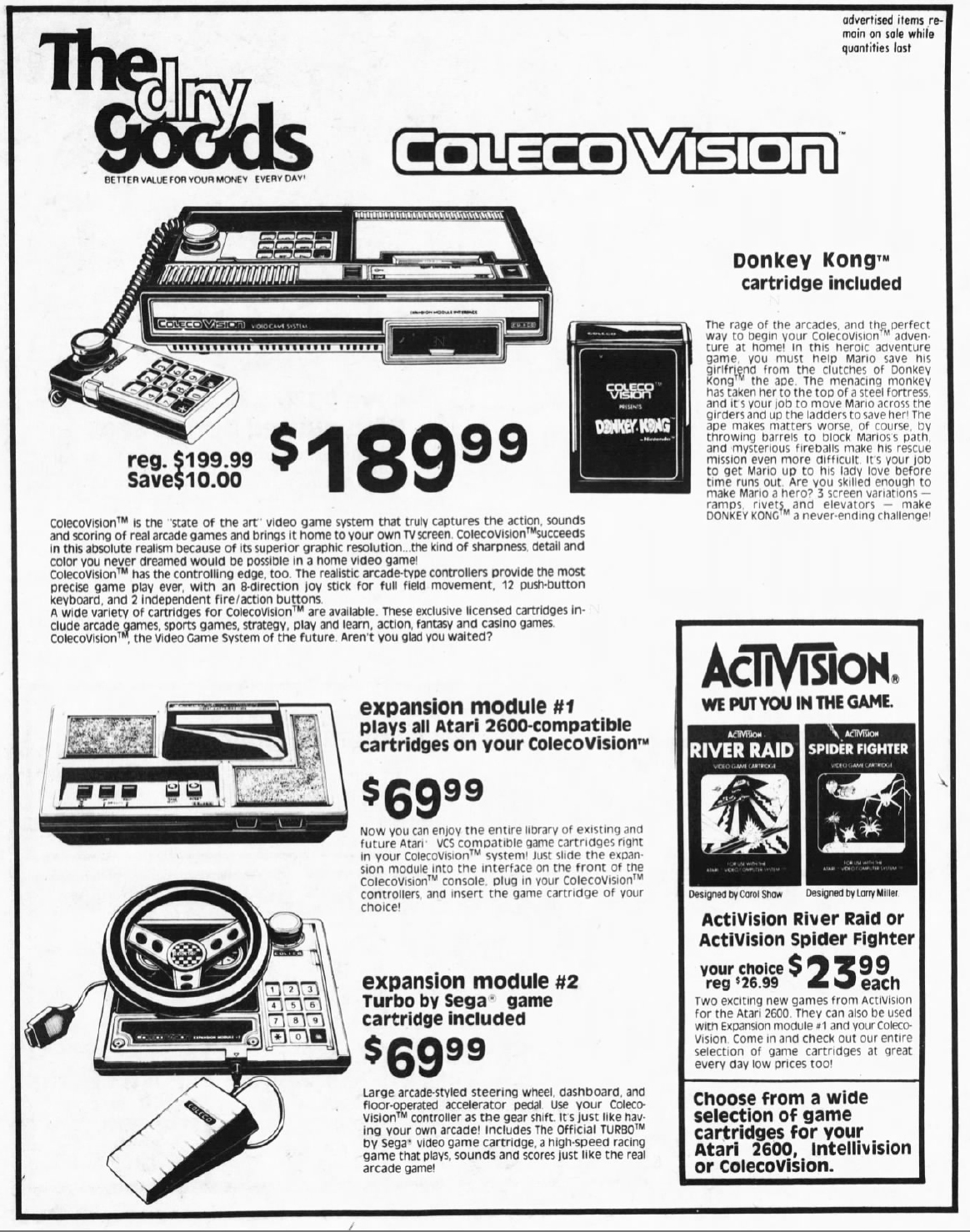 ColecoVision, a home video game system by Coleco