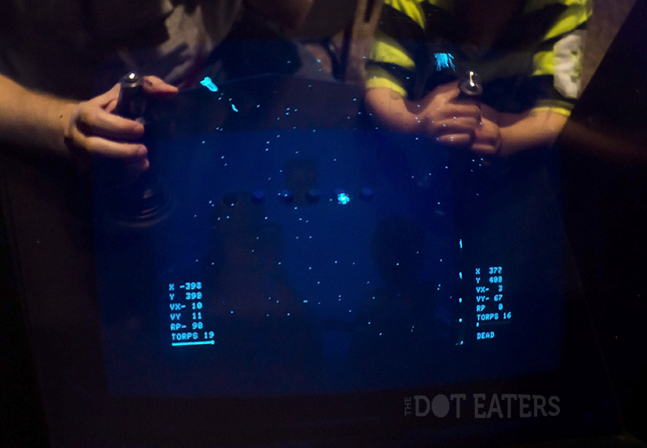 Play screen of Galaxy Game, a coin-op video game by Computer Recreations, 1971