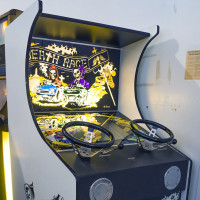 Death Race at the Musée Mécanique. San Francisco, an arcade video game by Exidy 1976