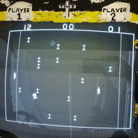Screenshot of Death Race, an arcade video game by Exidy, 1976