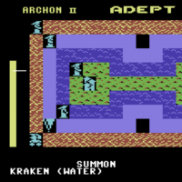 Snap of Archon II: Adept, a computer game for the C64 by EA 1983