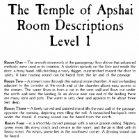 Clip of the room descriptions included in the computer RPG Temple of Apshai, by Automated Simulations