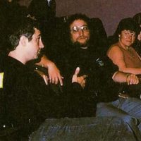 R.J. Mical (far left) and Dave Needle, creators of the Atari Lynx