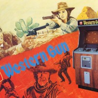 Sales flyer for Western Gun, an arcade video game by Taito 1975