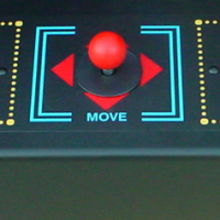 Image of the control panel for Pac-Man, an arcade video game by Namco/Midway 1980