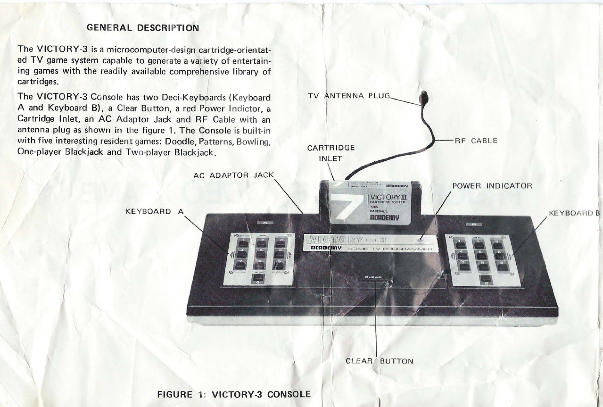 RCA Studio III video game system under label Apollo 80, 1978