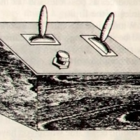 Drawing of the control boxes for Spacewar!, an early computer game for the PDP-1 1962