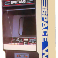 Image of the cabinet for Space Wars, an arcade video game by Cinematronics 1977