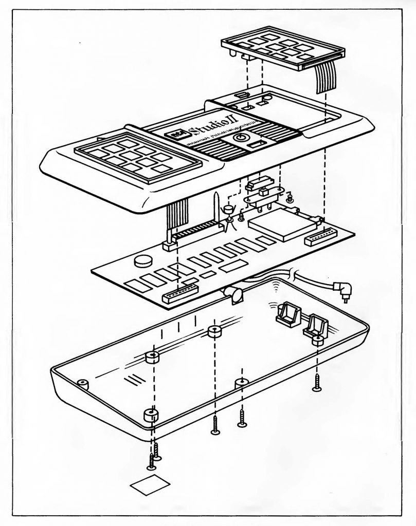 Exploded view of the RCA Studio II home video game system