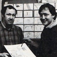 Glen Keane and John Lasseter at work at Disney, furthering the technology of Tron 1983