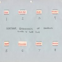 Mockup of scratch 'n sniff card for Infocom text adventure Leather Goddesses of Phobos