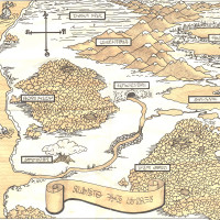 Map from packaging for Zork I, a computer adventure game by Infocom