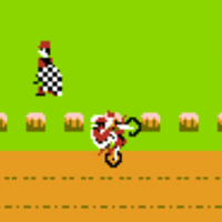 Excitebike, a video game for the Famicom by Nintendo 1984