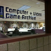 Sign for the University of Michigan Computer + Video Game Archive 2013